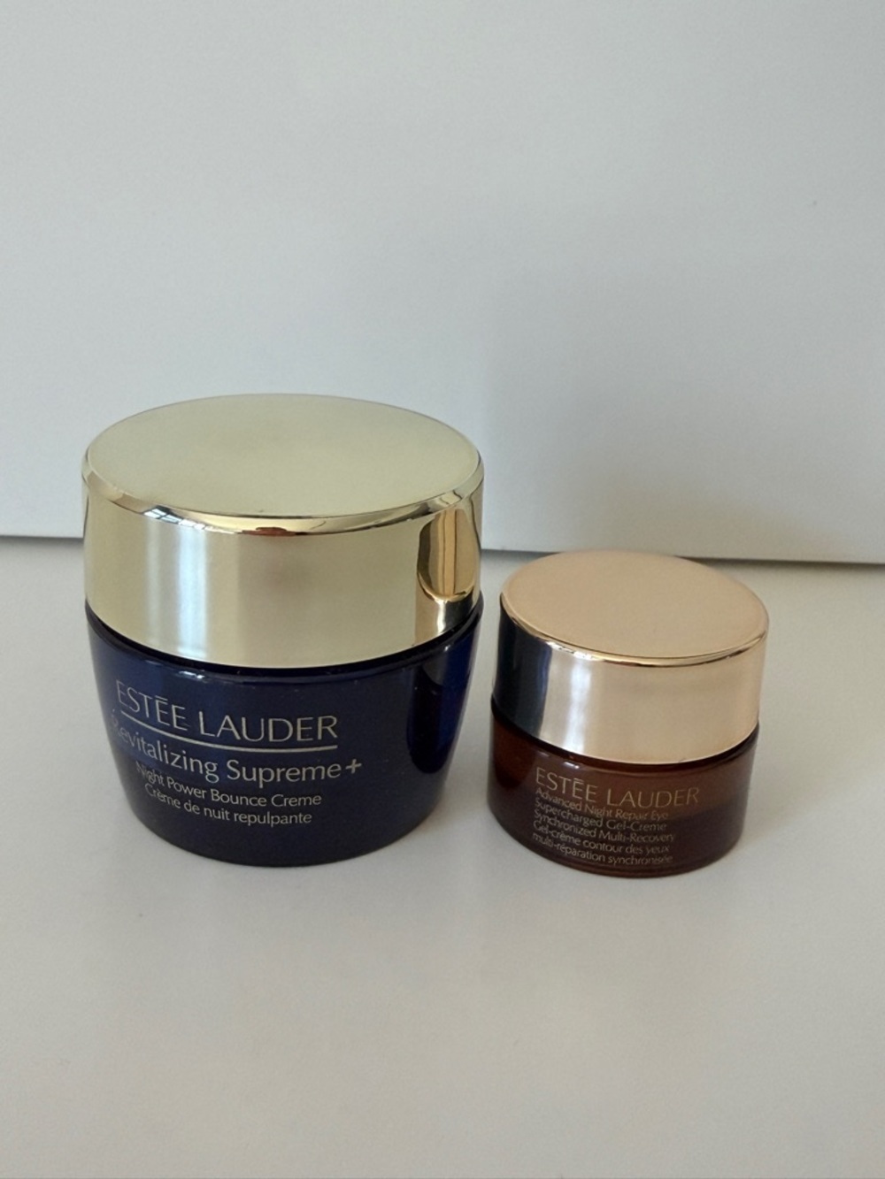 Estee Lauder Night Cream Duo - Deep Blue & Gold Caps New - Picture 1 of 3